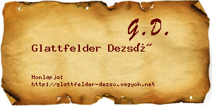 Glattfelder Dezső névjegykártya